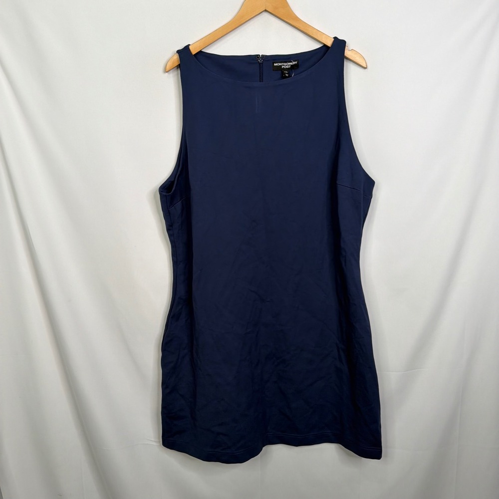 Montgomery Post Womens Ponte Boatneck Dress Navy Blue XXL NWT - Picture 5 of 8